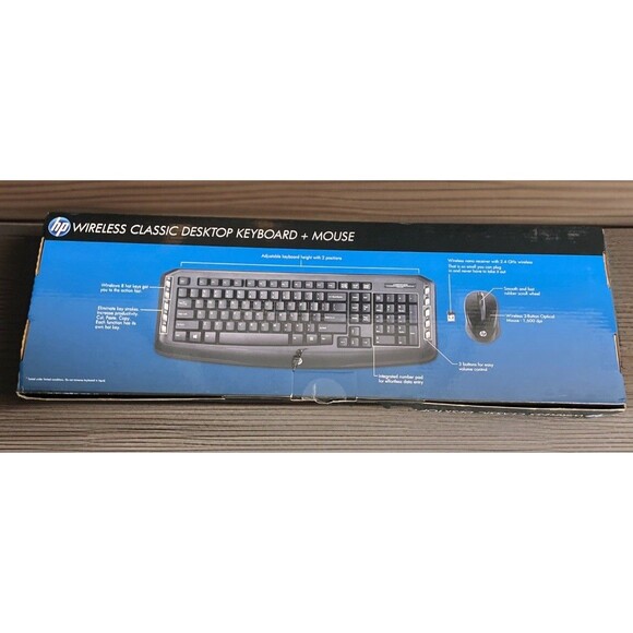 New Sealed HP Wireless Classic Desktop Keyboard and Mouse LV290AA Black - Picture 2 of 6